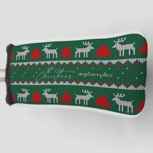 Winter Wonderland, Rendier Pine Tree Green Golfheadcover (Voorkant)