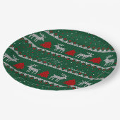 Winter Wonderland, Rendier Pine Tree Green Papieren Bordje (Gekanteld)