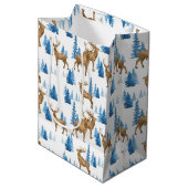 Winter Wonderland rendieren Medium Cadeauzakje (Voorkant Gekanteld)