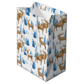 Winter Wonderland rendieren Medium Cadeauzakje (Achterkant Gekanteld)