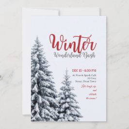winter wonderland repetitie diner uitnodigingen,we kaart