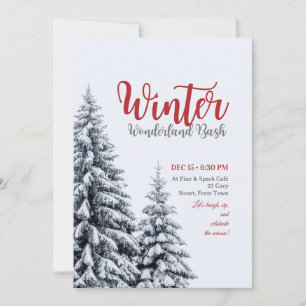 winter wonderland repetitie diner uitnodigingen,we kaart