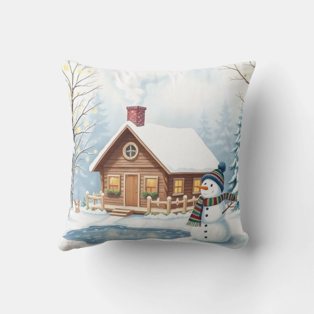 Winter Wonderland Retreat Kussen (Achterkant)