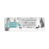 Winter Wonderland Return Address Labels - Blauwgro (Voorkant)
