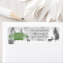 Winter Wonderland Return Address Labels - Green