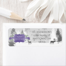 Winter Wonderland Return Address Labels - Paars