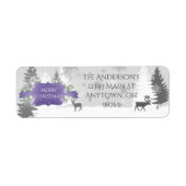Winter Wonderland Return Address Labels - Paars (Voorkant)