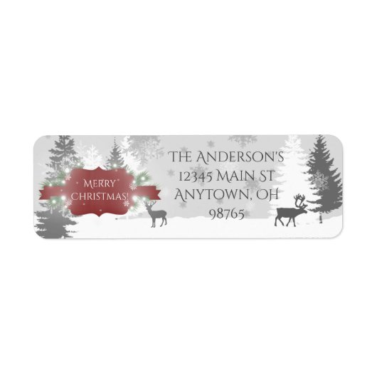 Winter Wonderland Return Address Labels - Red (Voorkant)