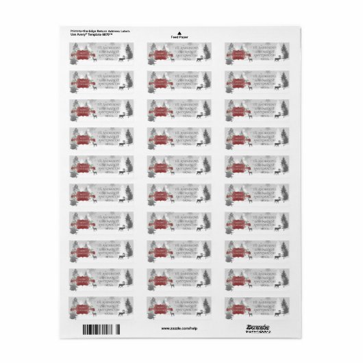 Winter Wonderland Return Address Labels - Red (Full Sheet)