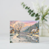 Winter Wonderland Riverside Cottages en Enchanted Briefkaart (Staand voorkant)
