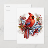 Winter Wonderland Rode Kardinaal Feestdagenkaart (Voorkant / Achterkant)