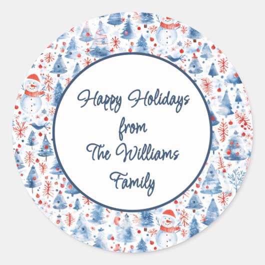 Winter Wonderland Ronde Sticker (Voorkant)