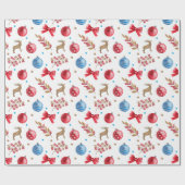 Winter Wonderland rood & blauw Cadeaupapier (Vlak)