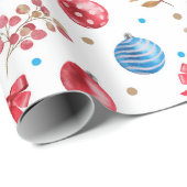 Winter Wonderland rood & blauw Cadeaupapier (Rol Hoek)