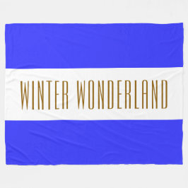 WINTER WONDERLAND Royal Blue White Stripes Fleece Deken
