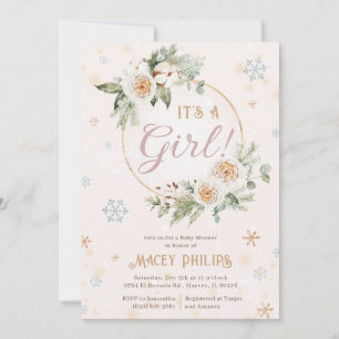 Winter Wonderland Roze Baby Girl Shower Sprinkle Kaart