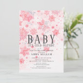 Winter Wonderland Roze Baby Het is koud buiten Kaart (Staand voorkant)