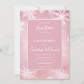 Winter Wonderland Roze Baby shower Kaart (Voorkant)