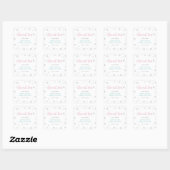 Winter wonderland, roze en mint Baby shower Favor Vierkante Sticker (Vel)