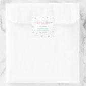 Winter wonderland, roze en mint Baby shower Favor Vierkante Sticker (Tas)