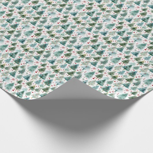 Winter Wonderland Roze Kerstmis Sparkly Trees Cadeaupapier (Hoek)