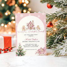 Winter Wonderland Roze Meisje Baby Shower