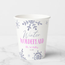 Winter Wonderland Roze Sneeuwvlok Verjaardagsfeest