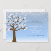 Winter Wonderland Roze Verjaardag Uitnodiging (Achterkant)
