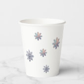 Winter Wonderland Roze Waterverf Papieren Bekers (Achterkant)