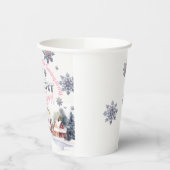 Winter Wonderland Roze Waterverf Papieren Bekers (Links)