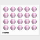 Winter Wonderland Roze Zilveren Glitterende Lichtj Ronde Sticker (Vel)