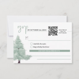 Winter Wonderland RSVP kaart met QR code