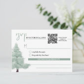 Winter Wonderland RSVP kaart met QR code (Staand voorkant)