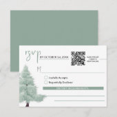 Winter Wonderland RSVP kaart met QR code (Voorkant / Achterkant)