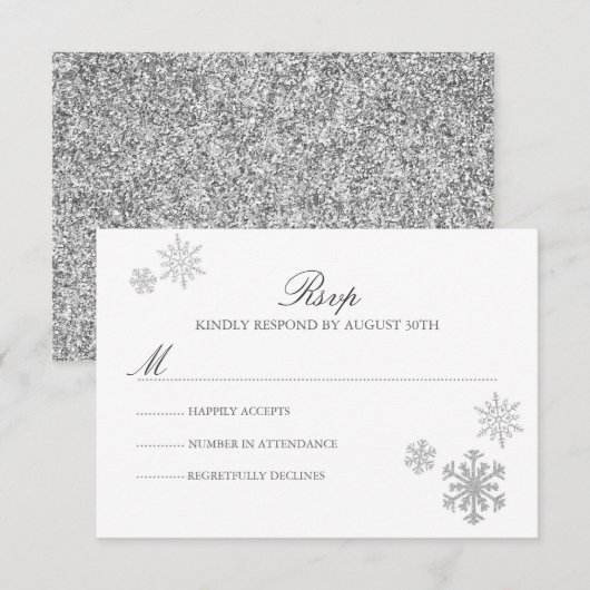 Winter Wonderland RSVP-kaart RSVP Kaartje (Voorkant / Achterkant)