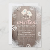 Winter Wonderland Rustic Girl Verjaardag Uitnodigi Kaart (Voorkant)