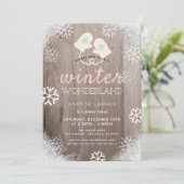 Winter Wonderland Rustic Girl Verjaardag Uitnodigi Kaart (Staand voorkant)