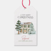 Winter Wonderland rustieke boerderij Kerstmis Cadeaulabel (Voorkant)