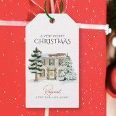Winter Wonderland rustieke boerderij Kerstmis Cadeaulabel