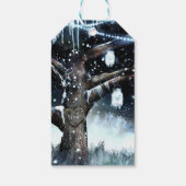 Winter Wonderland Rustieke Boomlichten Metselwerkp Cadeaulabel (Achterkant)