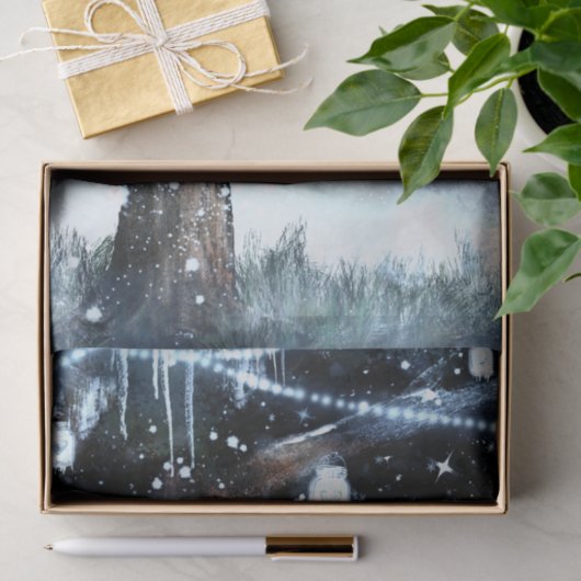 Winter Wonderland Rustieke Boomlichten Metselwerkp Tissuepapier (Geschenk)