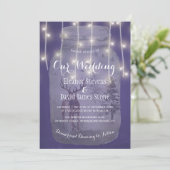 Winter Wonderland Rustieke Mason Jar Lichten Bruil Kaart (Staand voorkant)