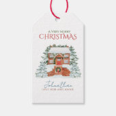 Winter Wonderland Rustieke Pines Boerderij Kerstmi Cadeaulabel (Voorkant)