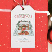 Winter Wonderland Rustieke Pines Boerderij Kerstmi Cadeaulabel