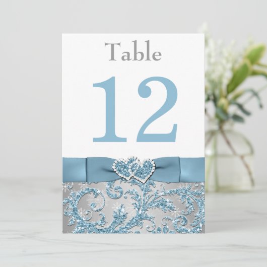 Winter Wonderland Samengevoegde Hartjes Tafelkaart Kaart (Staand voorkant)