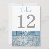 Winter Wonderland Samengevoegde Hartjes Tafelkaart Kaart (Achterkant)