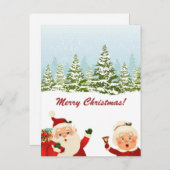 Winter Wonderland Santa en Mrs Claus Kerstmis Briefkaart (Voorkant / Achterkant)