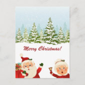 Winter Wonderland Santa en Mrs Claus Kerstmis Briefkaart (Voorkant)