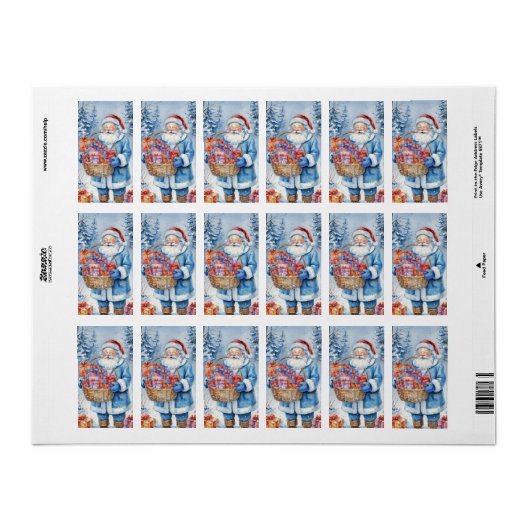 Winter Wonderland Santa Etiket (Full Sheet)