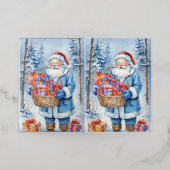 Winter Wonderland Santa Folie Wenskaart (Buiten Laag)